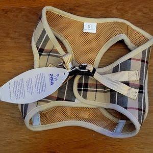 Pina Dog Harness Tan Black Plaid breathable mesh velcro closure XL New W/tags